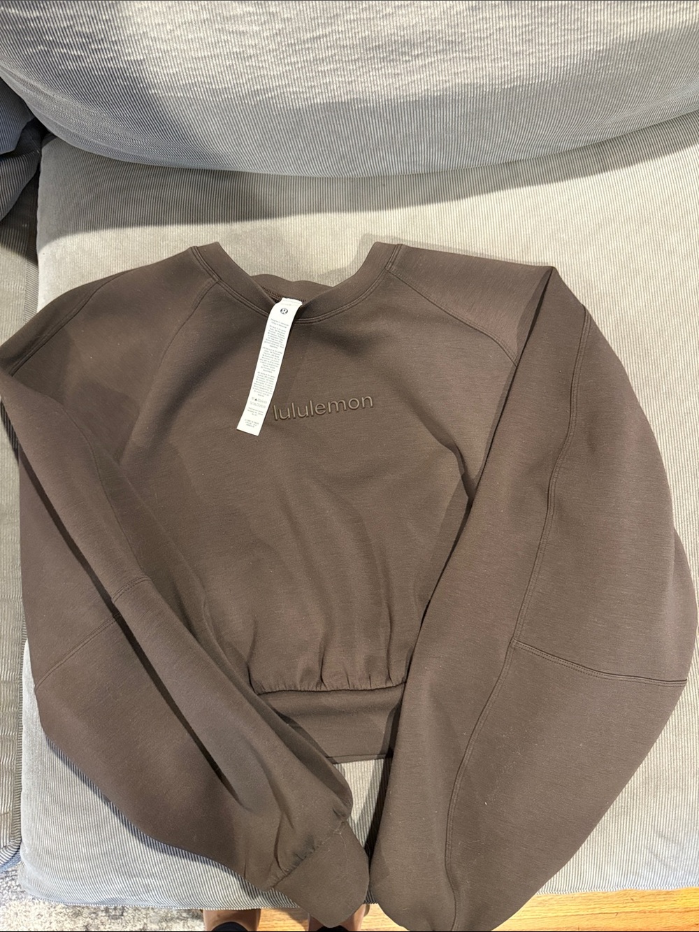 lululemon athletica Brown Cropped Crewneck Sweatshirt